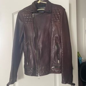 AllSaints MENS Leather Jacket XS ( Rich dark Brown )